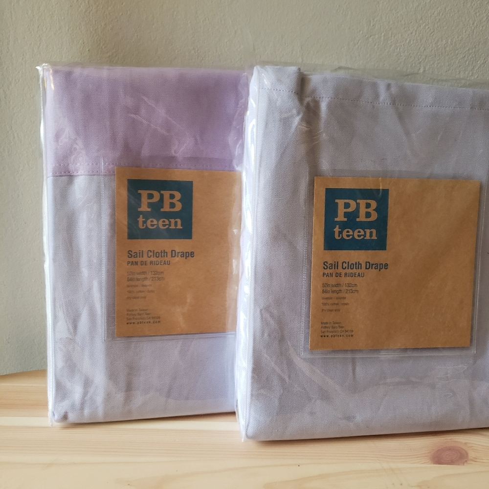 PB Teen Sailcloth Drapes Lavender New